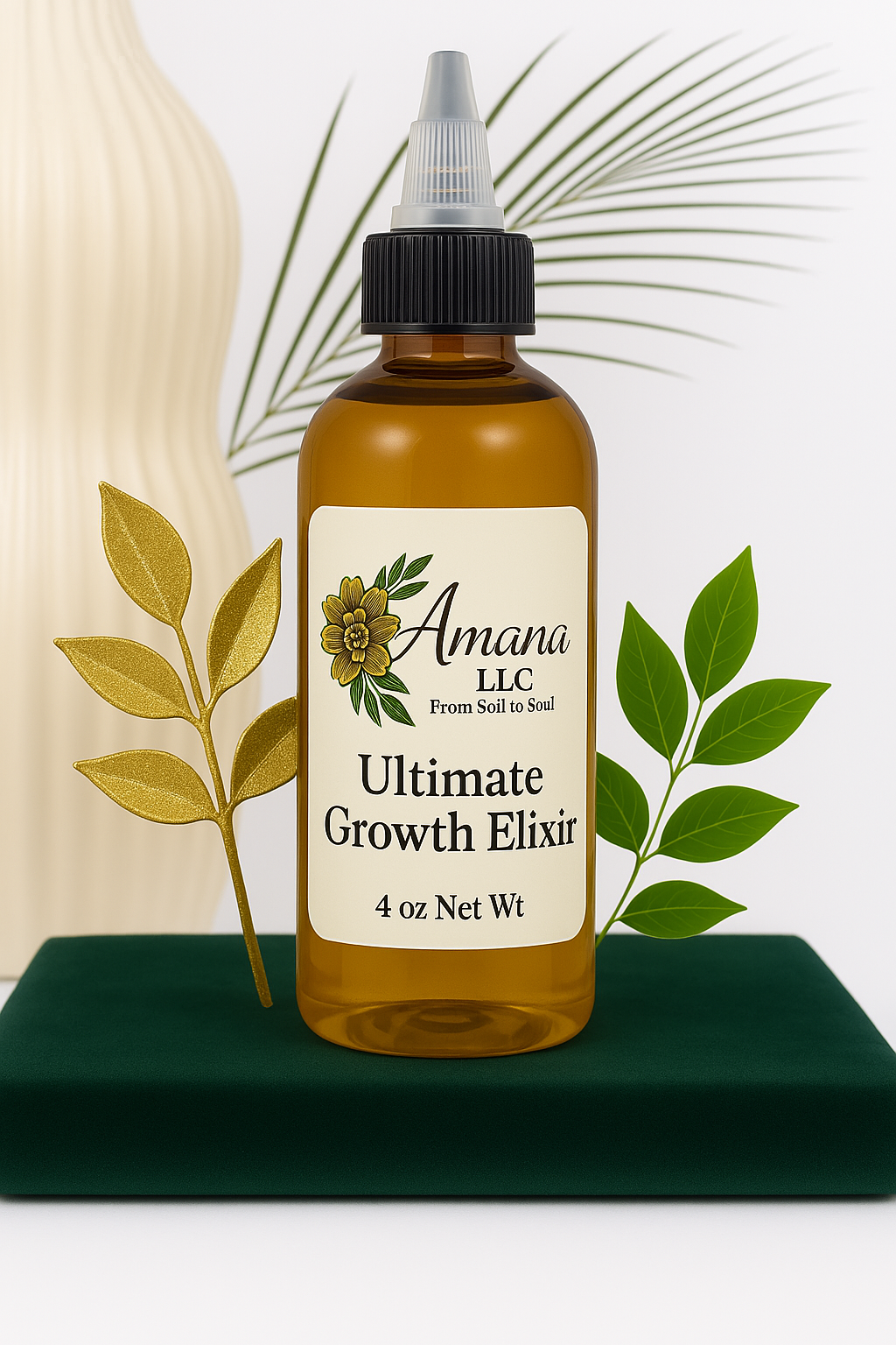 Ultimate Growth Elixir – Ayurvedic Hair Growth Oil for Fast Regrowth, Scalp Nourishment & Stronger Hair | Natural Herbal Formula (4 oz)