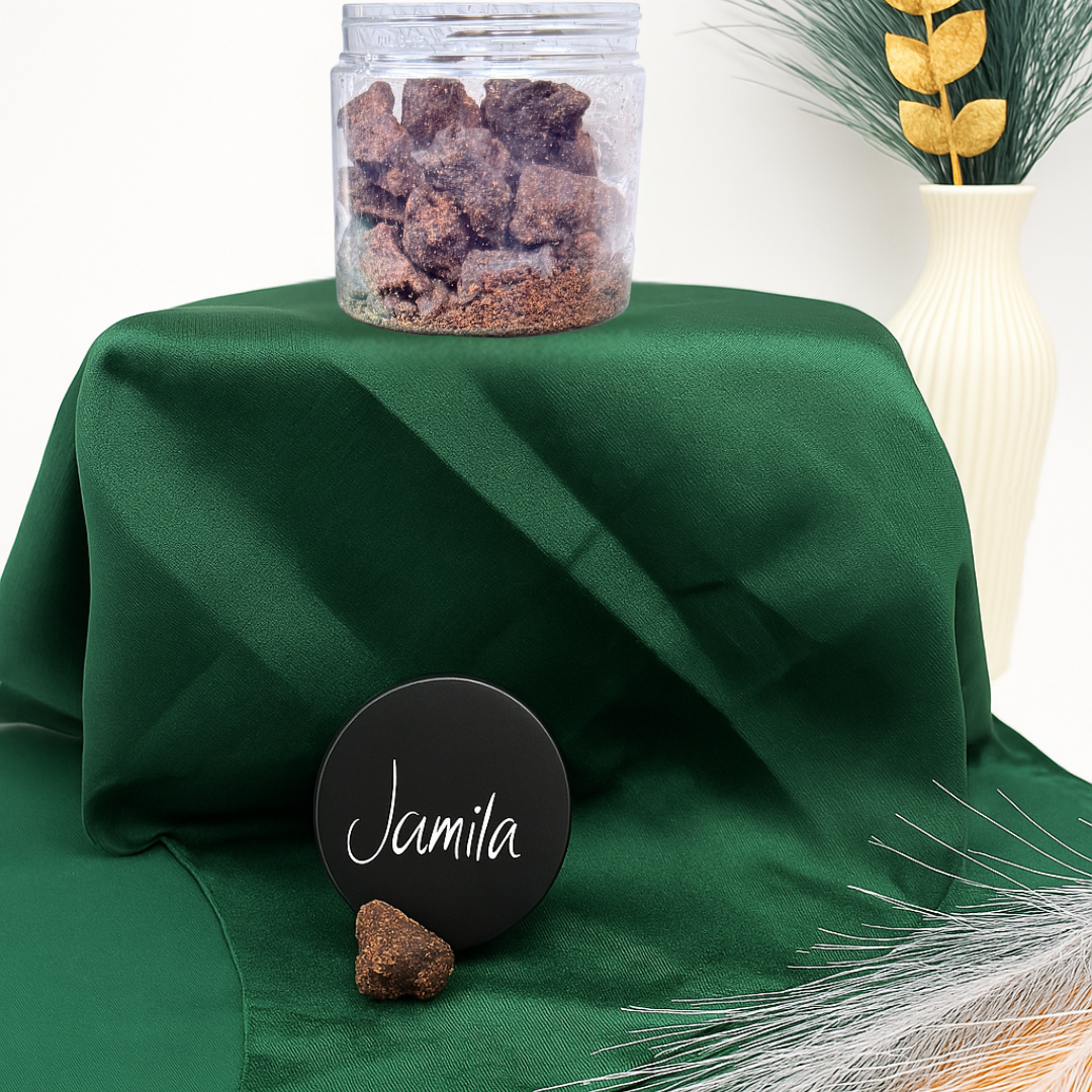 Jamila Unsi Bakhoor – Somali-Style Crumb Incense with Oud, Amber & Florals | Traditional Dry Bakhoor for Home, Guests & Bridal Rituals