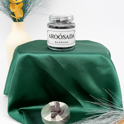 Aroosada Pressed Bakhoor  Bridal-Inspired Sweet Floral Oud Incense Elegant Glossy Shards for Self-Care & Special Occasions