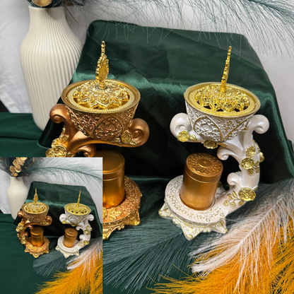 Luxury Bakhoor Burner Elegant Incense Holder for Charcoal, Resin & Frankincense  Perfect for Home & Prayer Space