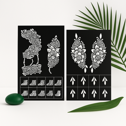 Reusable Henna Stencil Stickers  Easy Application for Instant Henna | Perfect for Eid, Brides, Parties & Girls’ Nights
