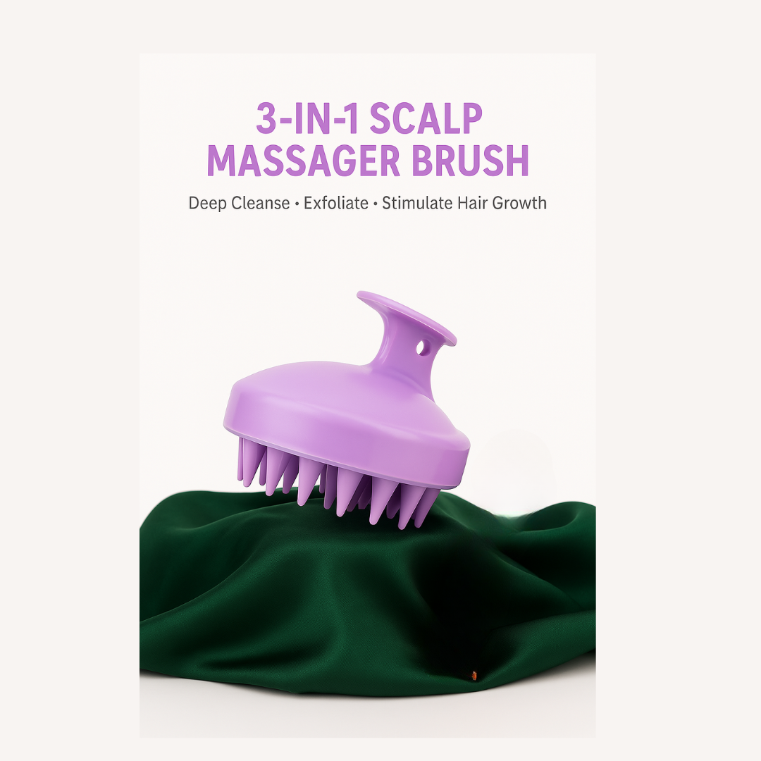 3-in-1 Scalp Massager Brush – Deep Cleanse, Exfoliate & Stimulate Hair Growth | Amana LLC
