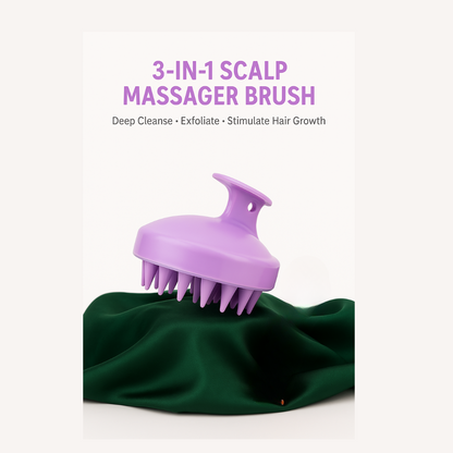 3-in-1 Scalp Massager Brush – Deep Cleanse, Exfoliate & Stimulate Hair Growth | Amana LLC