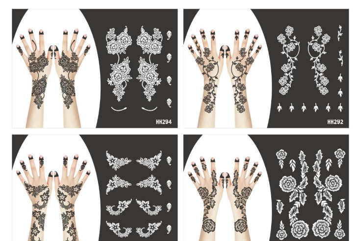Reusable Henna Stencil Stickers  Easy Application for Instant Henna | Perfect for Eid, Brides, Parties & Girls’ Nights