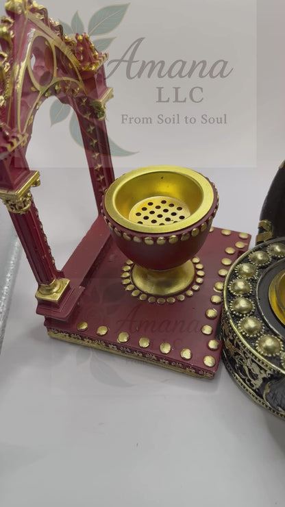Luxury Bakhoor Burner Elegant Incense Holder for Charcoal, Resin & Frankincense  Perfect for Home & Prayer Space